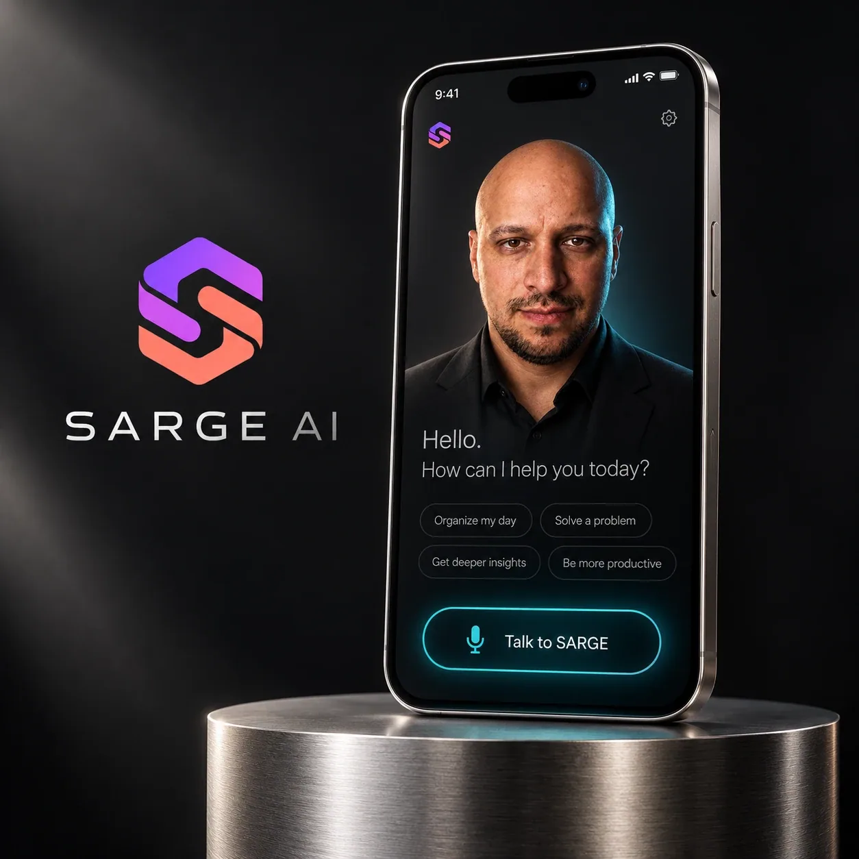 AI-generated SARGE mobile assistant concept
