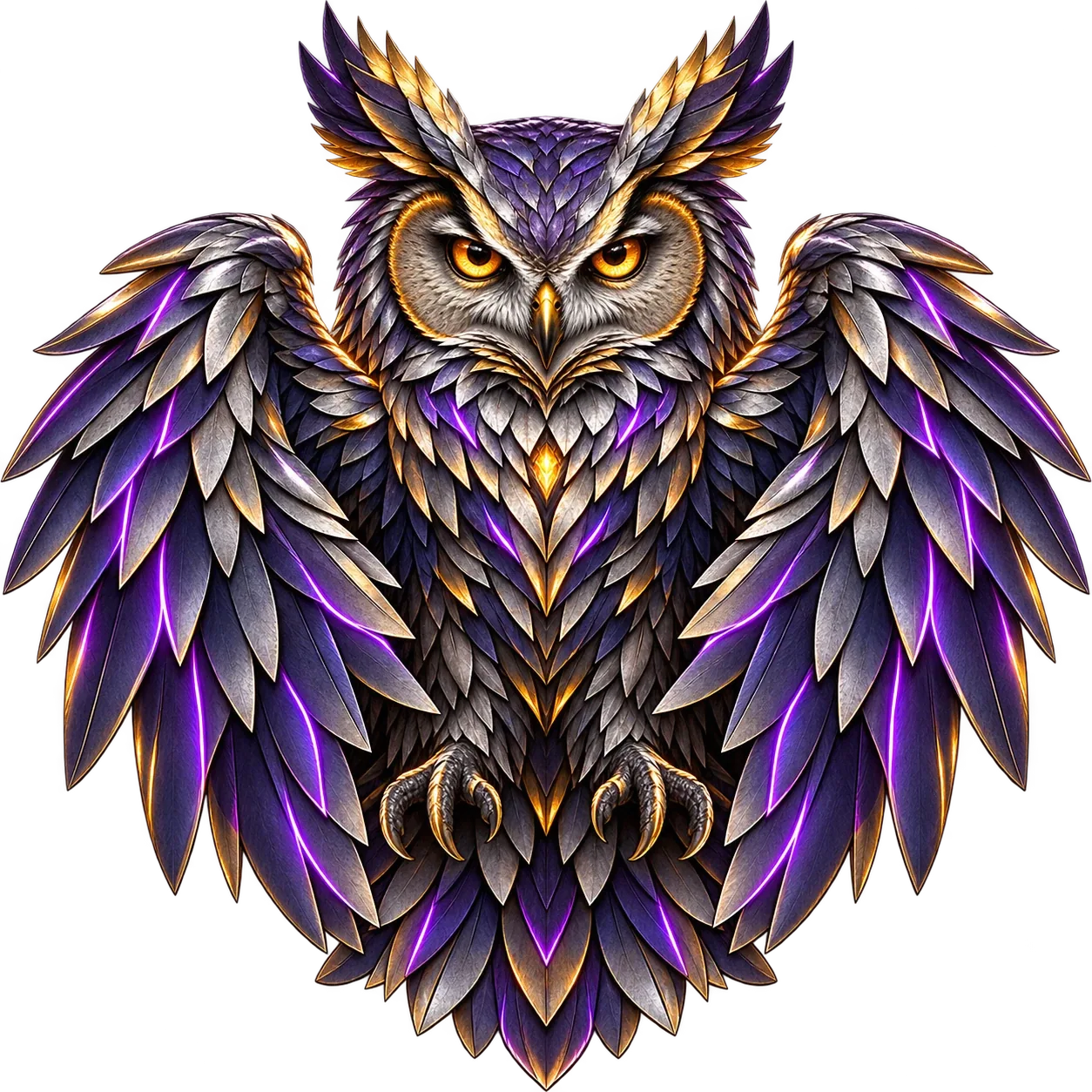 Coach Please approved metallic purple owl with amber eyes