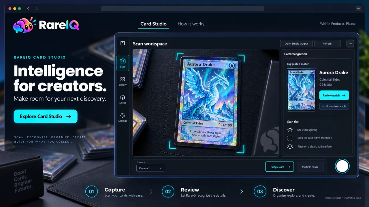 RareIQ supplied product concept: card studio experience